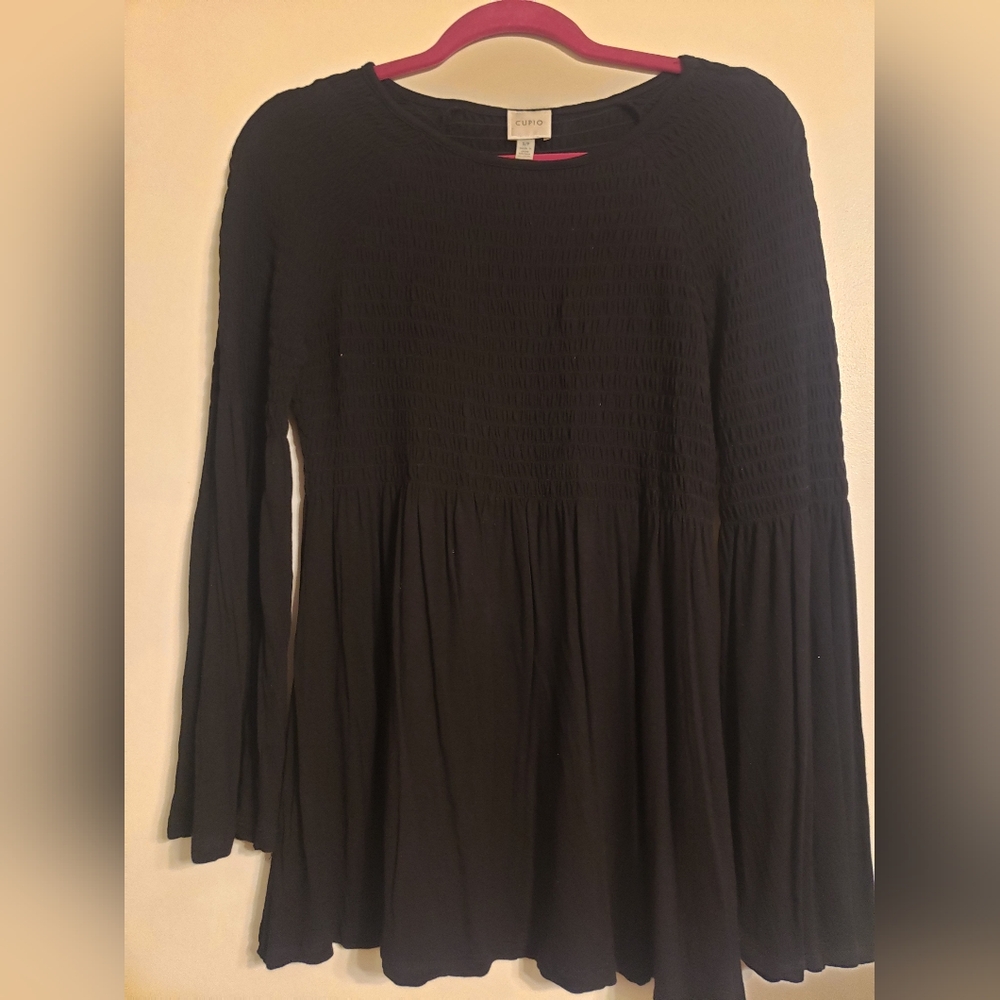 Black Bell Sleeve Blouse